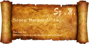 Szorg Margaréta névjegykártya